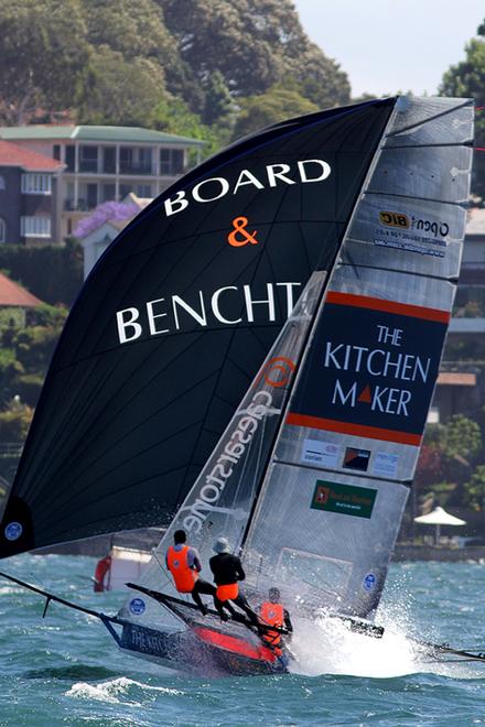 The kitchen maker -  2014 JJ Giltinan 18ft Skiff Championship © Frank Quealey /Australian 18 Footers League http://www.18footers.com.au